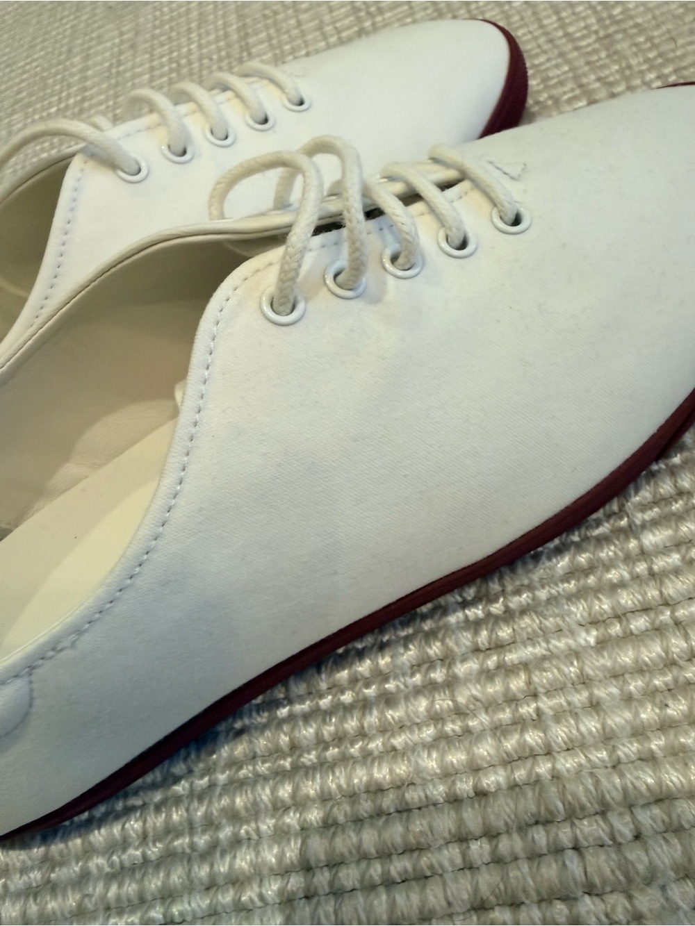 The Row White Canvas Lace-Up Sneakers with Dark Trim - Picture 4 of 5